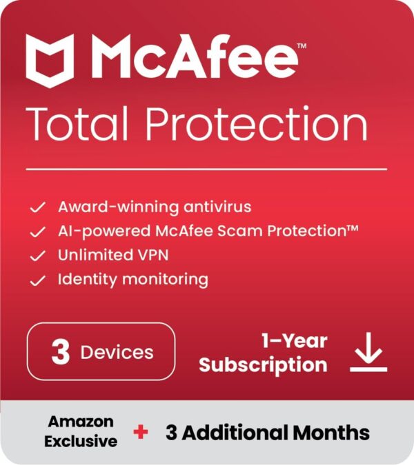 McAfee AntiVirus PC 3 Devices 1 Year McAfee Key GLOBAL