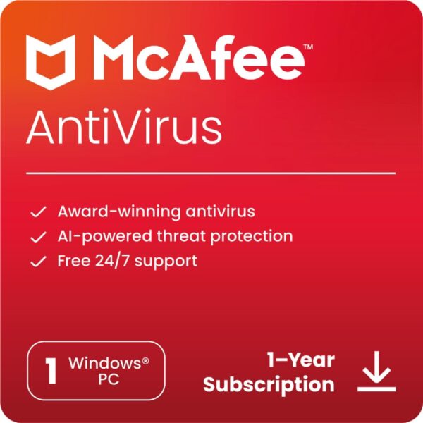 McAfee AntiVirus PC 1 Device 1 Year McAfee Key GLOBAL